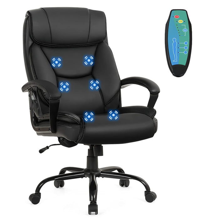 Giantex Executive Massage Chair, Ergonomic Office Chair w/ 6 Vibrating Points, Swivel Computer Chair