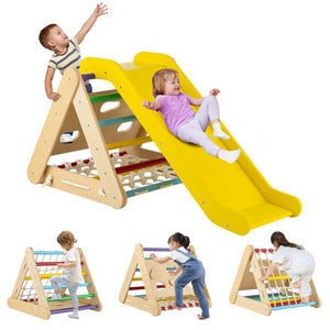 4-in-1 Toddler Climbing Toys with 3-Sided Triangle Climber for Kids