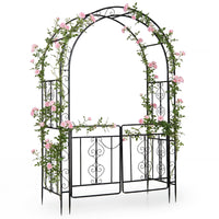 Garden Arch with Metal Arbor Trellis for Climbing Plants