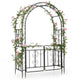 Garden Arch with Metal Arbor Trellis for Climbing Plants