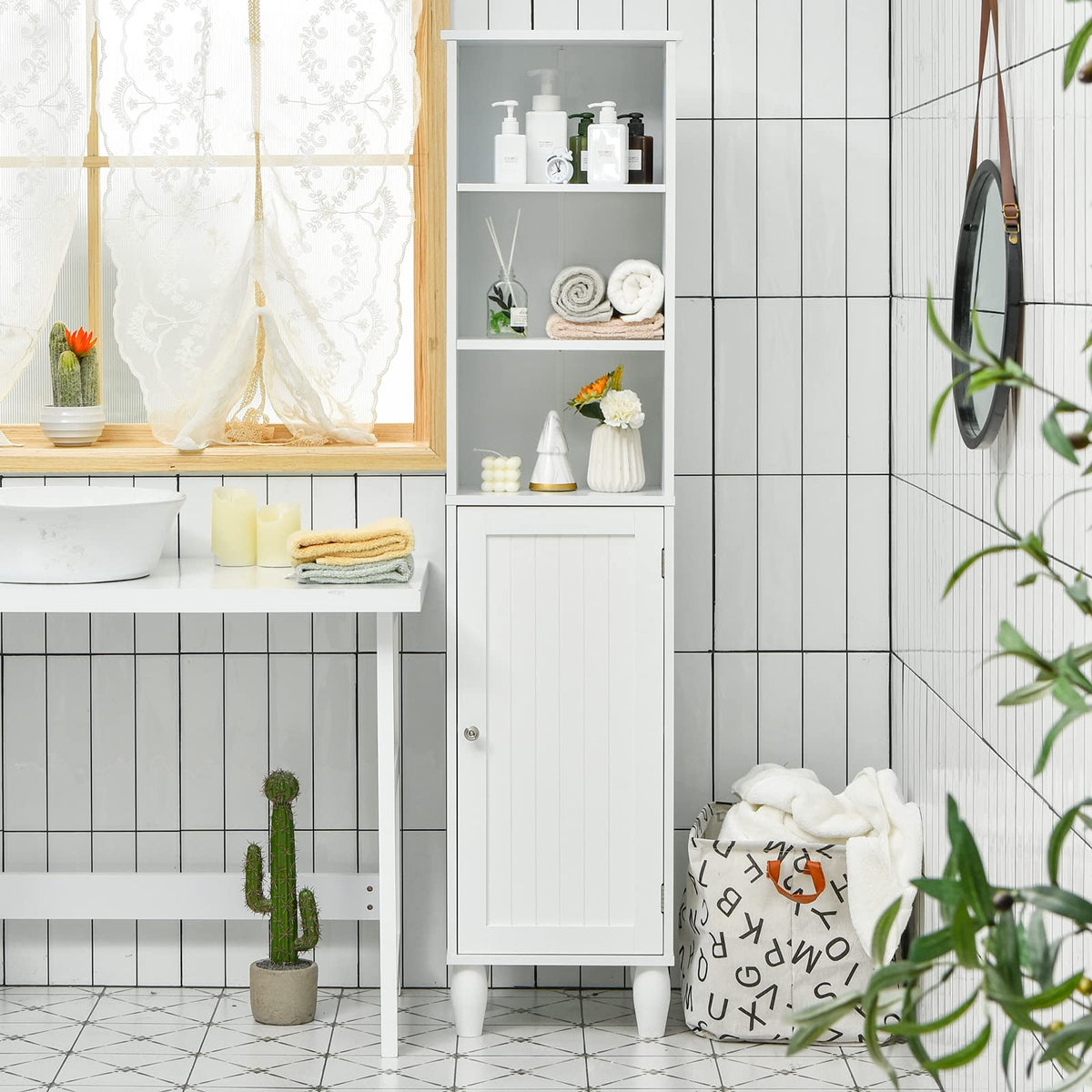 Freestanding Tall Bathroom Storage Cabinet
