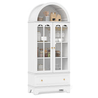 Giantex 181 CM Arched Cabinet, 4-Tier Wooden Kitchen Pantry Cabinet