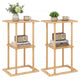 2 Pieces Side Table with Storage Shelves and Bamboo Construction for Living Room
