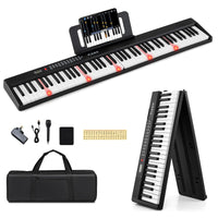 88 Key Foldable Piano Keyboard Portable Full Size Semi Weighted Electric Piano with MIDI Wireless Connection