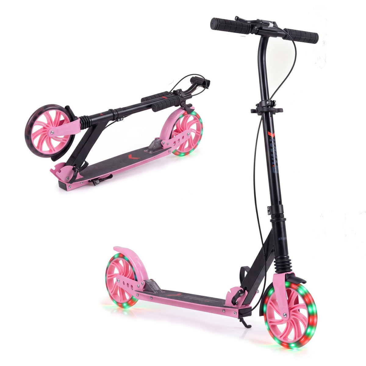 Foldable Kick Scooter for Teens Adults with Light-up Wheels