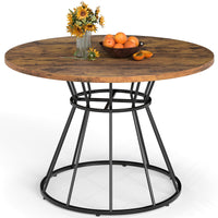 Giantex 118 cm Round Dining Table for 4, Farmhouse Kitchen Table
