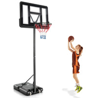 Basketball Hoop Stand, Rim Height Adjustable 4.25ft - 10ft, 44" Backboard, Basketball Stand System with Net