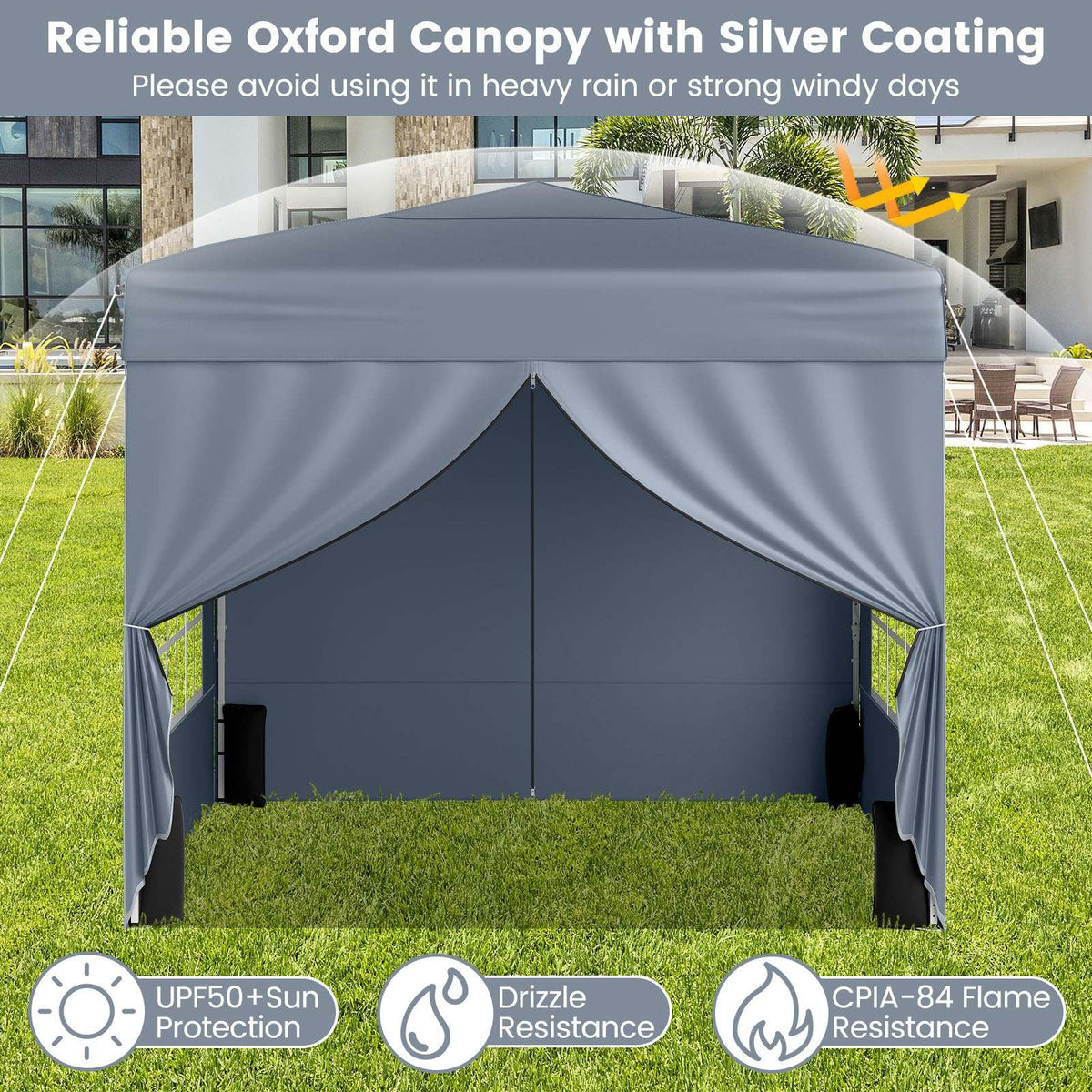 3 x 3 m Pop up Canopy Tent Outdoor Patio Commercial Sunshade Shelter