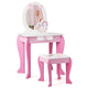 Kids Vanity Table and Chair Set with Mirror and Stool TOP 50 Bonus Trinkets Set