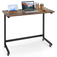 Mobile Side Table Rolling Laptop Desk Cart with Tablet Slot Over Bed Table with Wheels