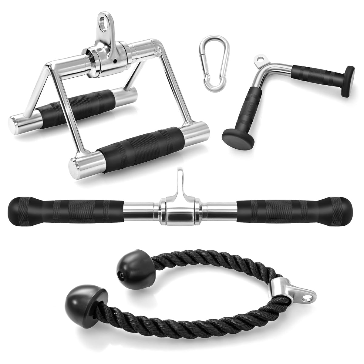 Cable Machine Attachment Set, LAT Pulldown Attachments incl. V-Shaped ...