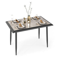 Sintered Stone Dining Table, Rectangular Kitchen Table w/Metal Frame