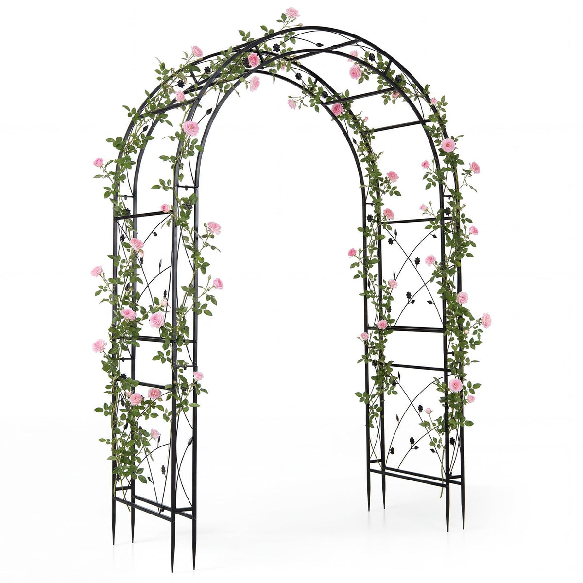 Heavy Duty Garden Arch with Floral Patterns for Climbing Plants