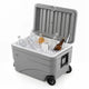 Outdoor Hard Cooler on Wheels 80L for Camping and Picnic with Handles