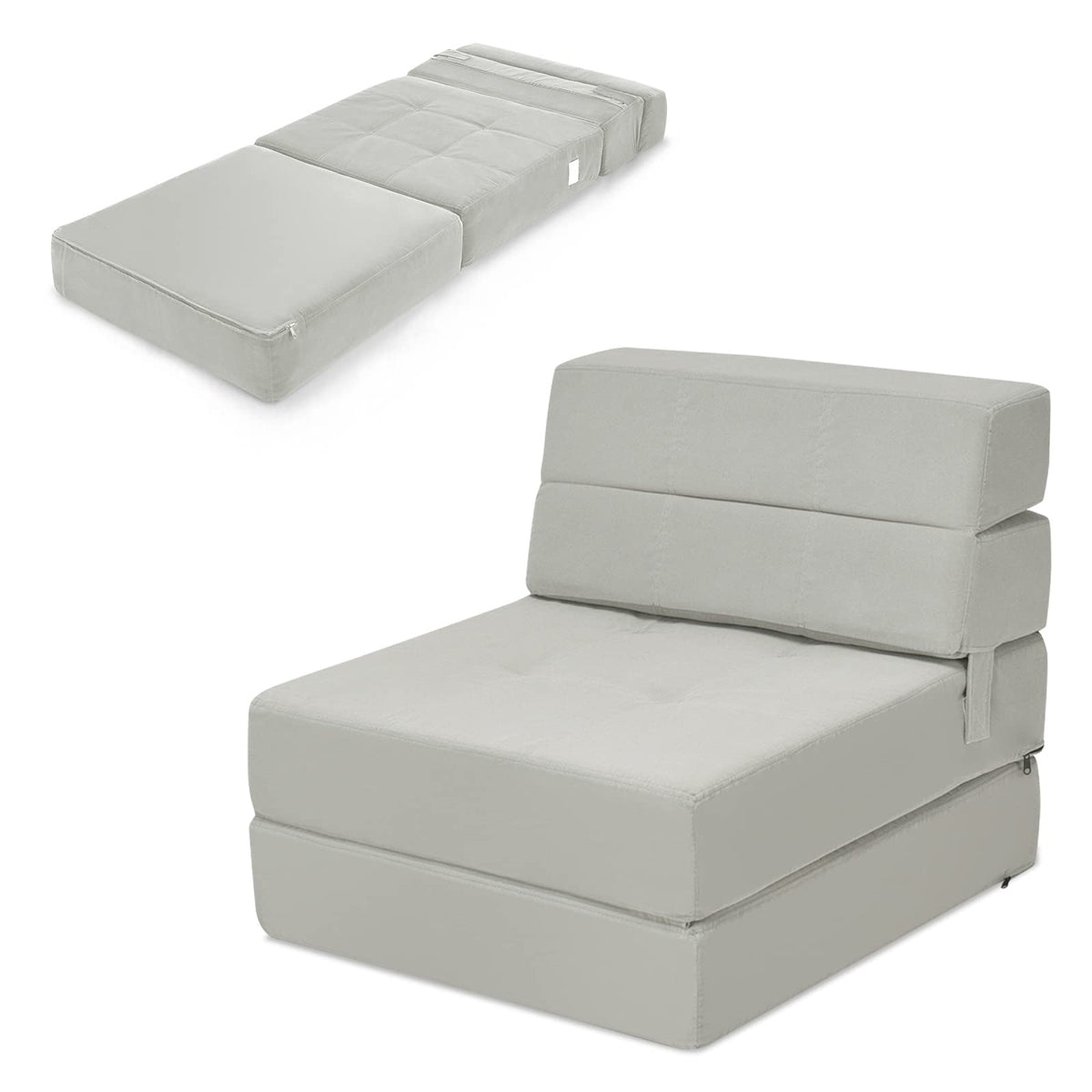 Giantex 16cm Thick Tri-Folding Mattress, Floor Lounge Sofa Bed w/Upholstered Cushion