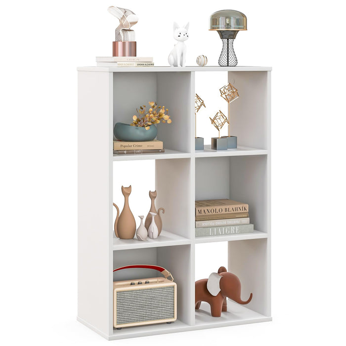 Giantex 6-Cube Bookshelf, 4-Tier Bookcase