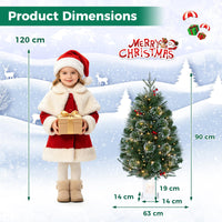 90cm Pre-Lit Potted Christmas Tree with 80 Warm White LED Lights
