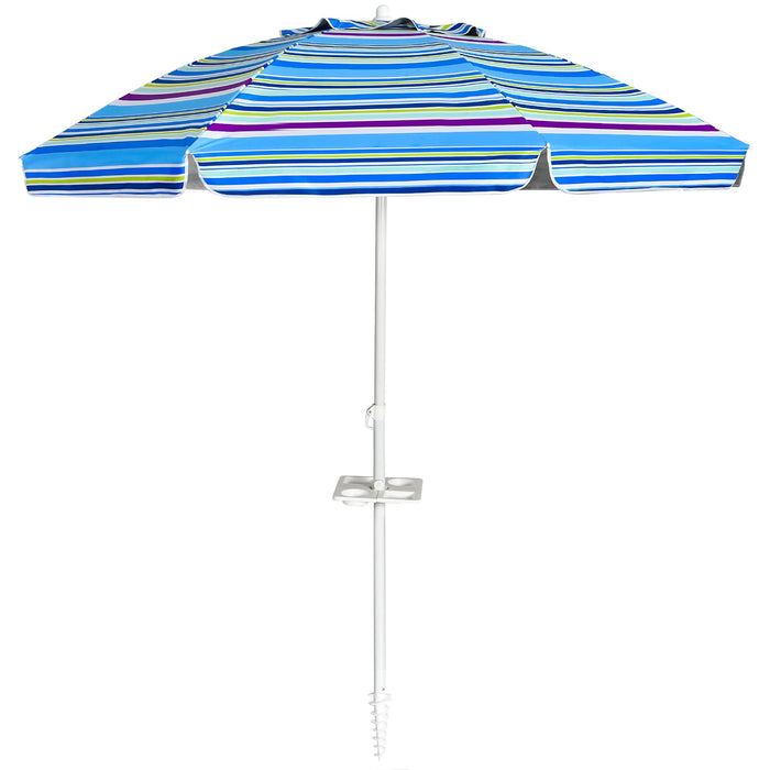 Giantex 7.2 Ft Beach Umbrella, Patio Sunshade Umbrella with Sand Anchor