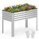Galvanized Raised Garden Bed with Legs, Metal Elevated Planter Box for Gardening Vegetables, Flowers