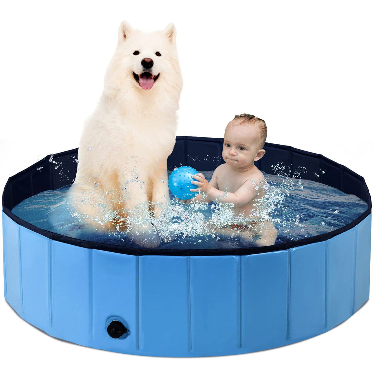 Multifunctional Dog Swimming Pool w/Thickened Non-Slip Bottom, Non-Toxic PVC