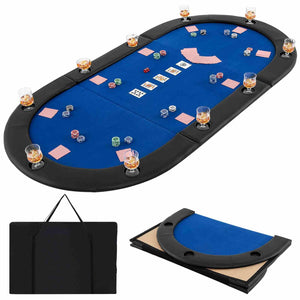 209 x 107 cm 10-Player Foldable Padded Poker Table Top