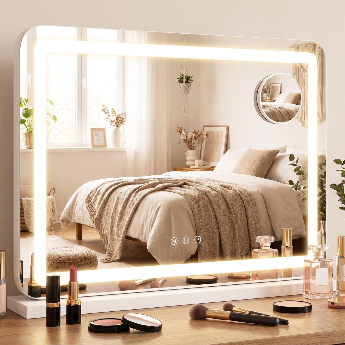 Giantex Vanity Mirror with LED Lights & Removable Magnify Mirror