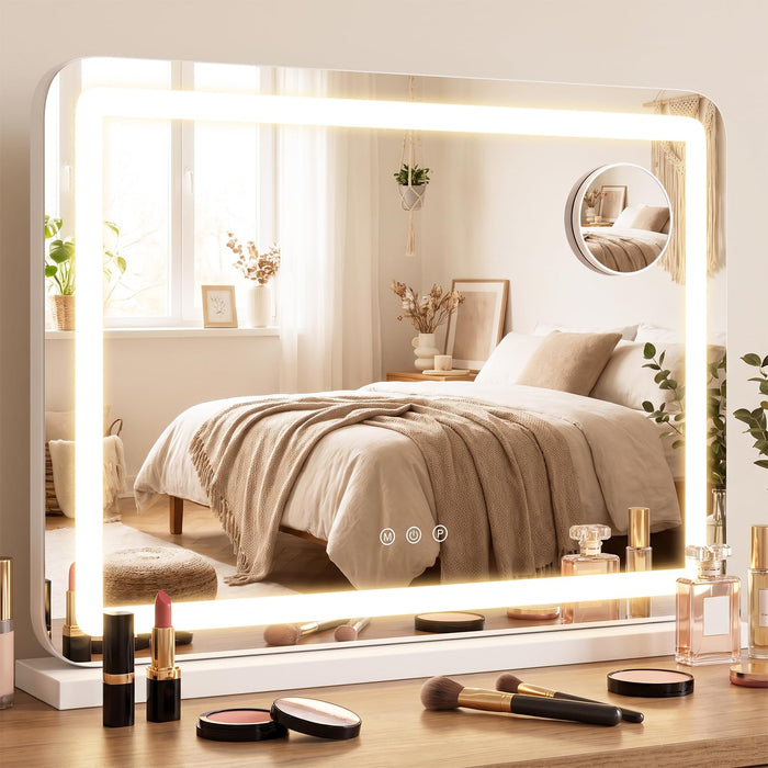 Giantex Vanity Mirror with LED Lights & Removable Magnify Mirror