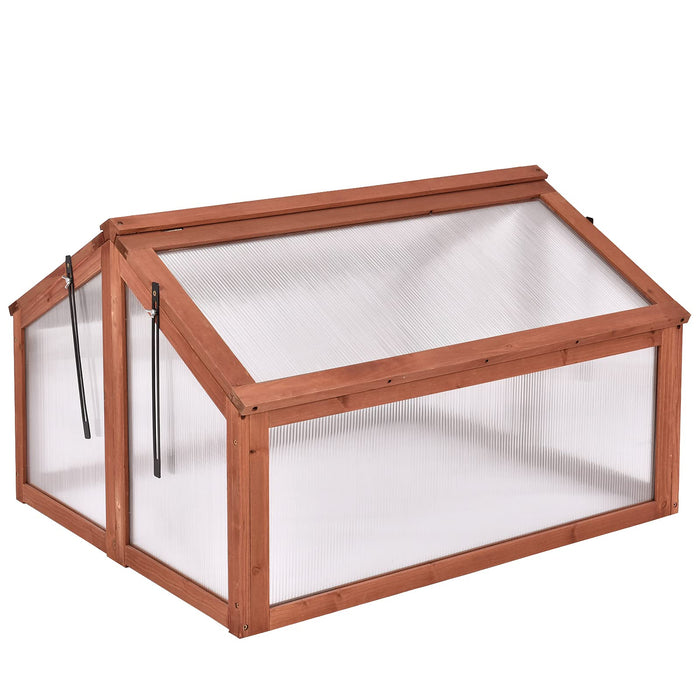 Giantex Wooden Cold Frame Greenhouse