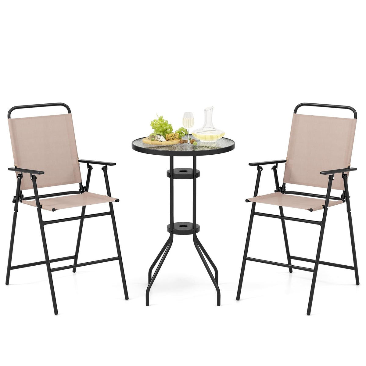 3 PCS Outdoor Bistro Set for Patio/Poolside/Yard
