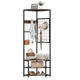 Freestanding Coat Rack with Storage Shelves and Shoe Racks