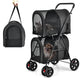 4-in-1 Double Layer Pet Stroller, Foldable Cat Dog Stroller on Wheels