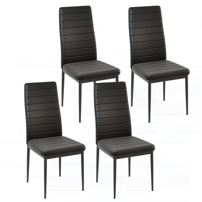 Upholstered Dining Chair Set of 4 Armless Chair w/ Padded Backrest Modern Chair