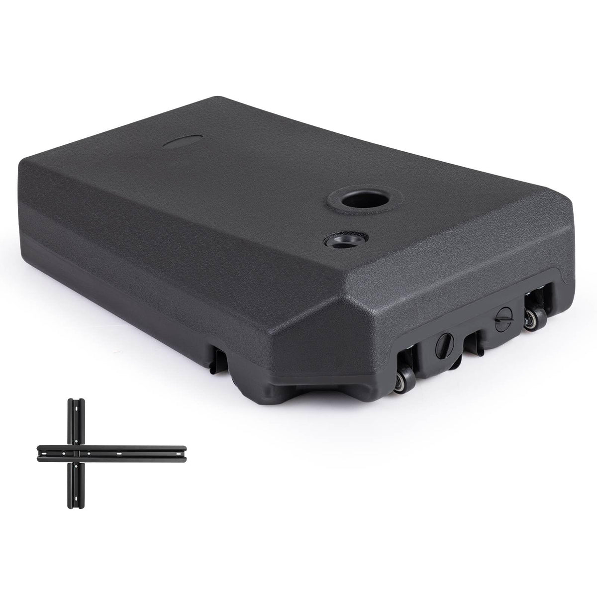 Cantilever Umbrella Base w/Wheels&Cross Base, 75 KG Water&Sand Fillable Umbrella Stand