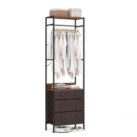 Clothes Rack with Drawers Closet Organizer w/ Hanging Rod & Storage Shelves