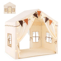 3-4 Kids Large Play Tent House with 2 Opening Doors Star Lights
