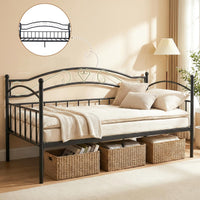 Giantex Metal Daybed Frame, 190 x 90 cm Sofa Bed with Classic Headboard
