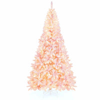 2.2M Snow Flocked Christmas Tree with 1100 Branch Tips and 450 LED Lights