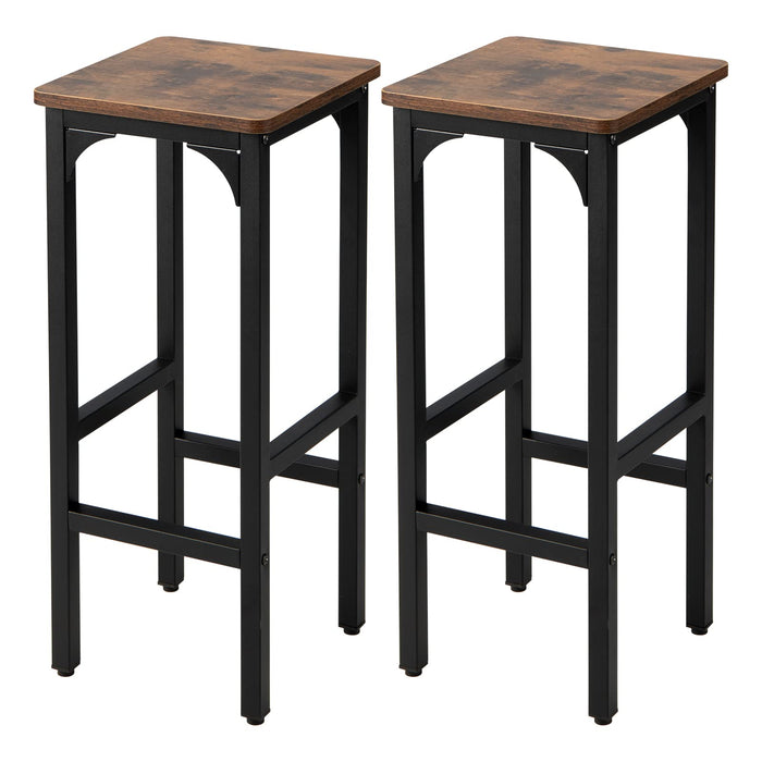 Giantex Bar Stools Set of 2, 30CM Counter Height Stools w/Black Metal Frame