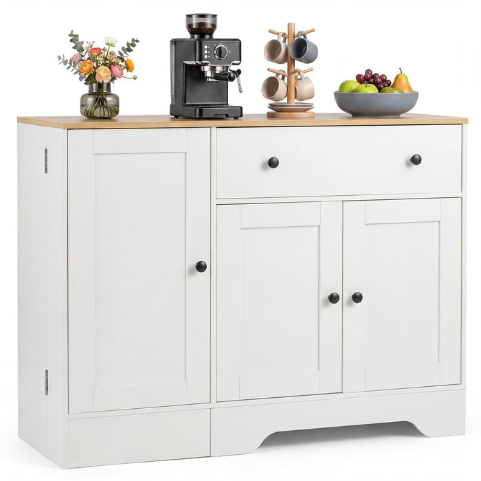 Giantex Buffet Cabinet with Storage, 105cm Modern Sideboard with 3 Doors, Drawer and Shelves