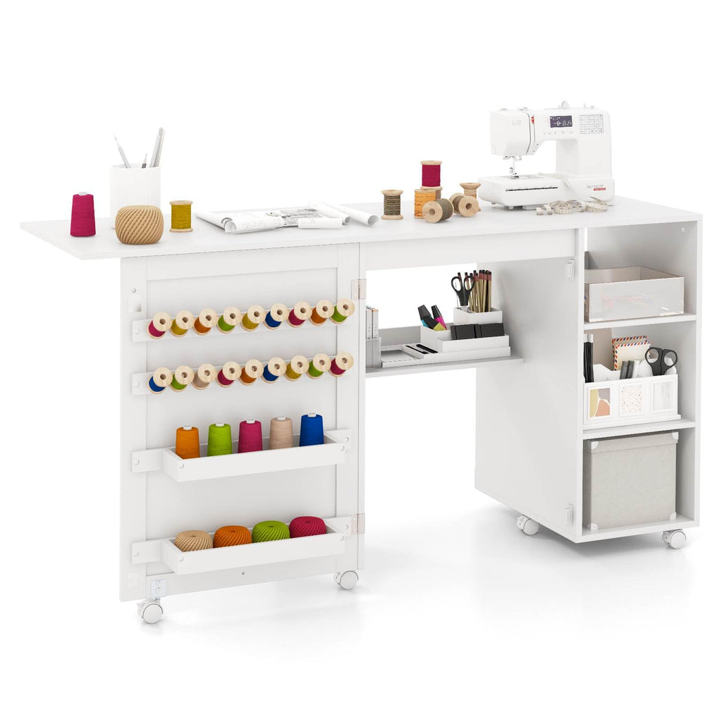 Giantex Folding Sewing Table, Multifunctional Sewing Machine Craft Sta ...