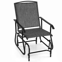 Outdoor Glider Chair with Metal Frame and Breathable Fabric