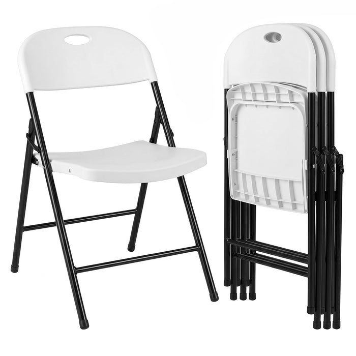 Giantex Foldable Plastic Chairs Set, Portable Seats