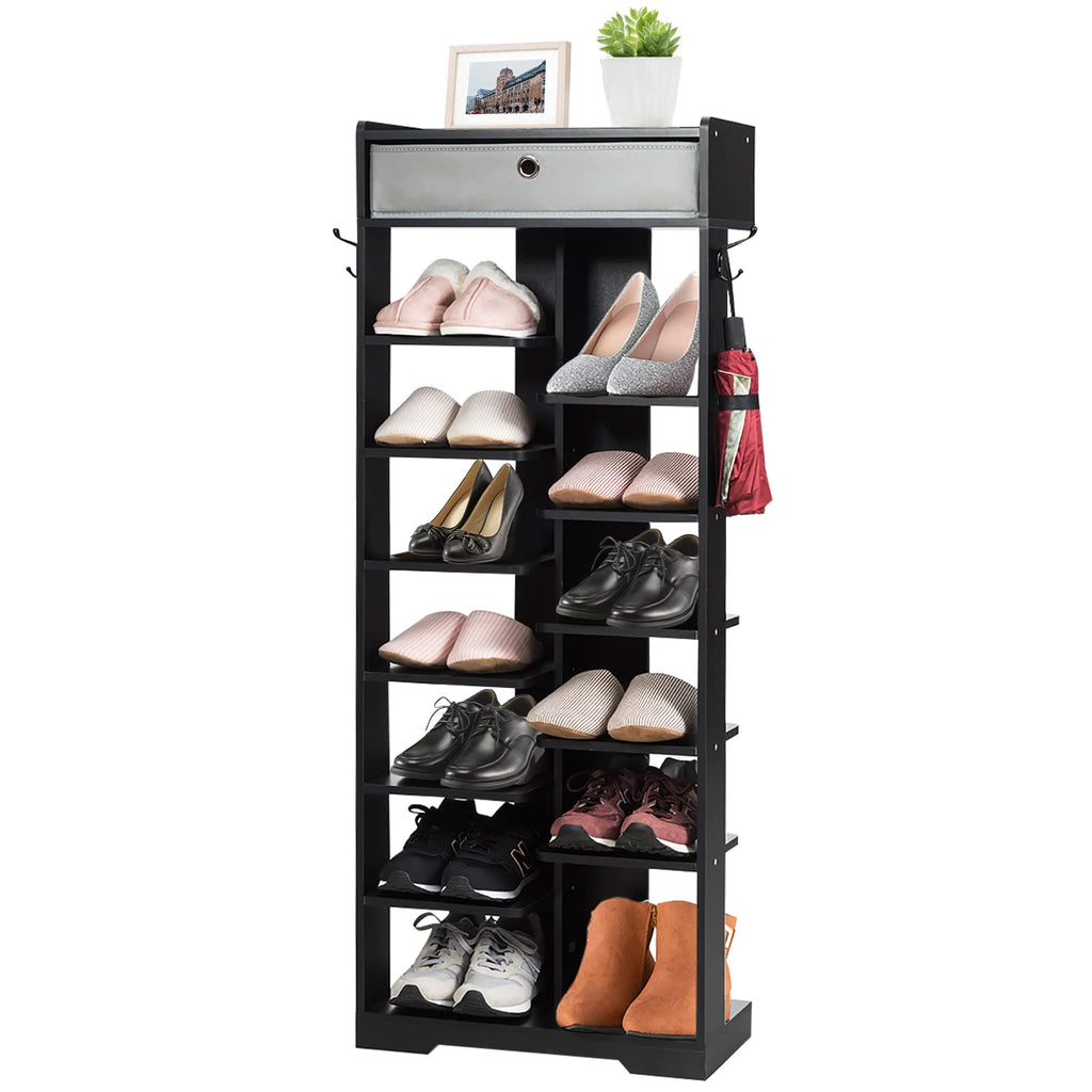 Graphiti Shoe Rack Giantex 13-Tier Wooden Shoe Rack, Narrow Double Rows Shoe Shelf, Space ...