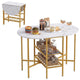 Giantex Folding Dining Table for 4 People, Oval Dining Table