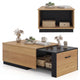 Extendable Coffee Table with 2 Storage Compartments Dual-Tone Center Table