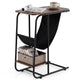 Giantex C-Shaped End Table with Canvas Book Holder & Bottom Storage Shelf