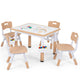 Kids Table and 4 Chairs Set, Height Adjustable Toddler Desk and Chair Set