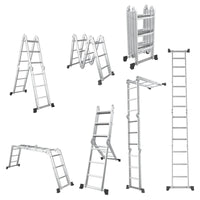 Giantex 7-in-1 12 Ft Folding Ladder, Multi Position Aluminium Extension Ladder