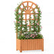 Wooden Raised Garden Bed with Trellis, 121/182 cm Outdoor Planter Box w/Privacy Screen