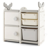 Kids Toy Storage Organiser Toy Chest and Bookshelf with Antler Top